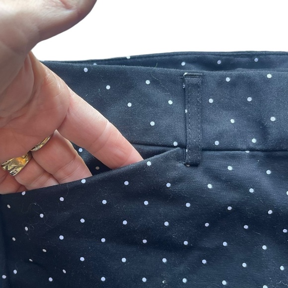 Liz Claiborne Career Petite Cropped Emma Classic Pants 10‎ Polka Dot Mid Rise - Picture 4 of 8